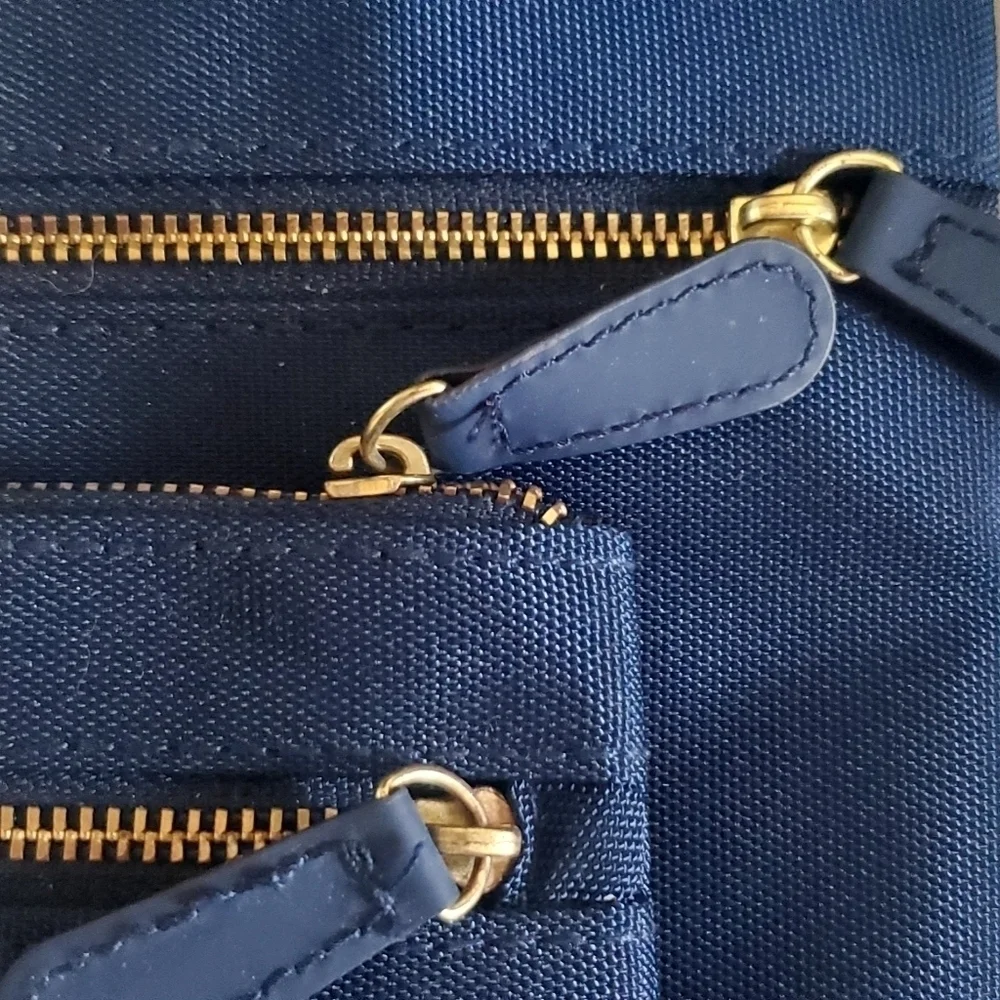 Martha Stewart Office Set 2 Navy Double Zipper Pouches